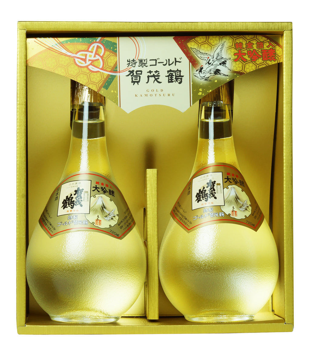 純金箔入 大吟醸特製ゴールド賀茂鶴720ML 2本化粧箱入(GK-B2)